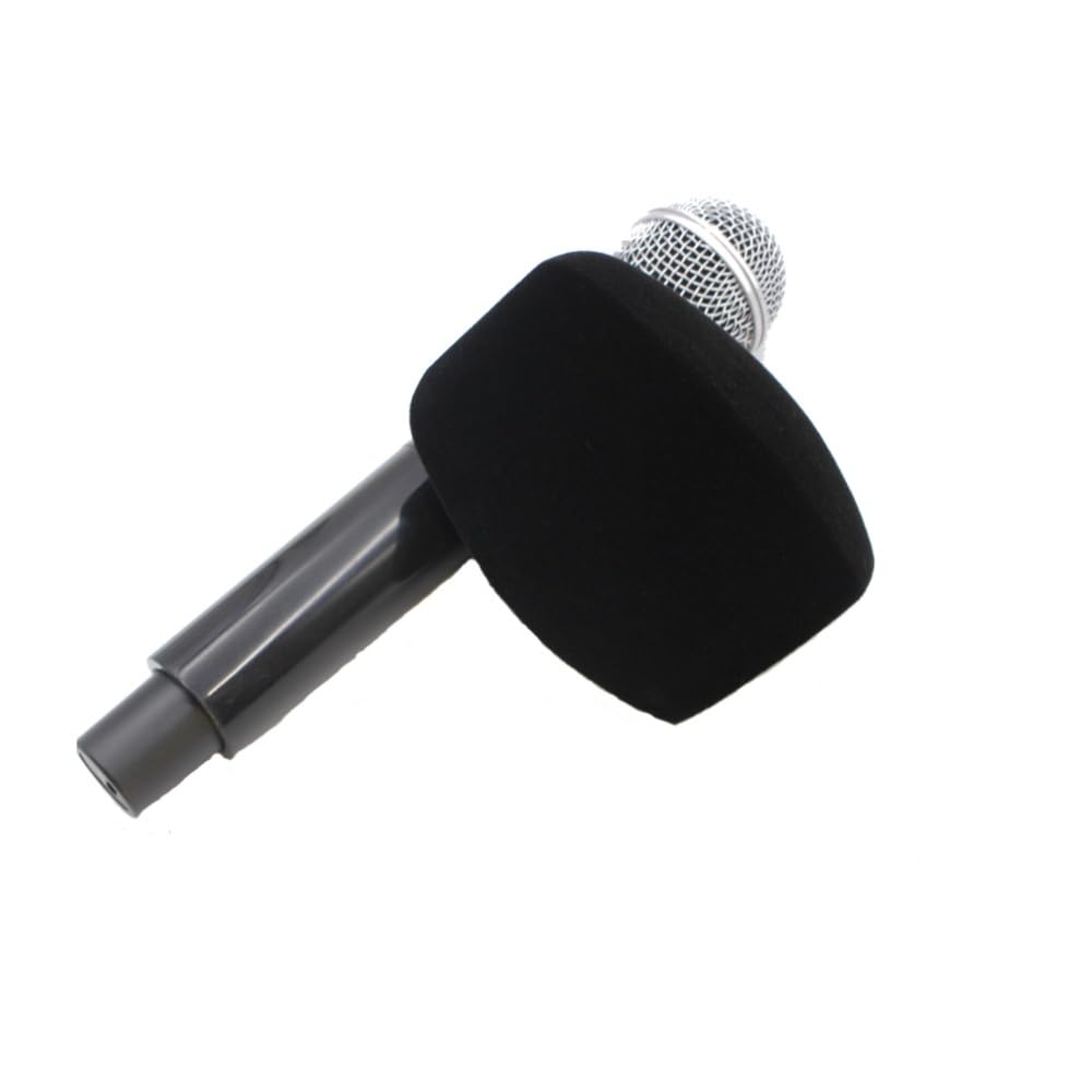 Hxstaald Flocked Mic Foam Windscreen Handheld Microphone Covers Large Mic Foam Pop Filters for TV Interview,radio,media Broadcast Microphones (Black) 5