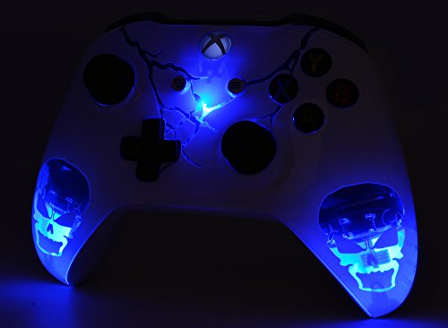 MODDEDZONE Skulls White Original Custom UN-Modded Wireless Gaming Controller compatible with Xbox One S/X, PC | Personalize Your Gaming Experience and Exceptional Performance | Customized in the USA| 4