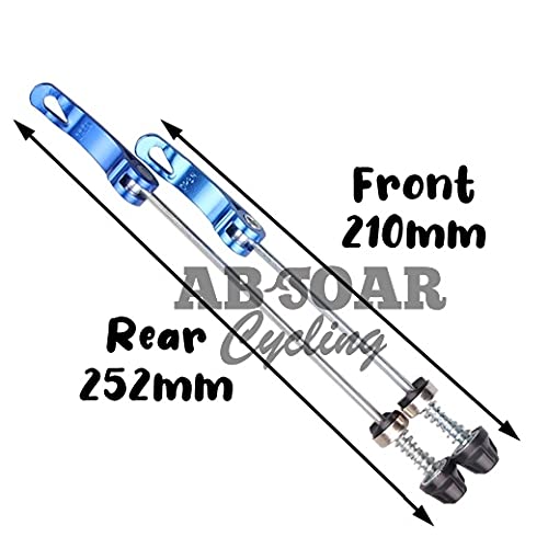 ABSOAR Cycling Silver Bike Skewers Quick Release Front Rear QR City Road Mountain Bike MTB BMX F100/ R135 mm fits City Bike F110/ R148 150 mm Road Mountain Bike, Silver, 1 Pair 5