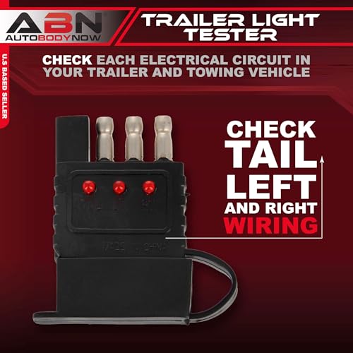 ABN Trailer Light Tester 4 Pin Trailer Plug Adapter - LED 4 Way Trailer Brake Light Tester for Inline Circuits 2