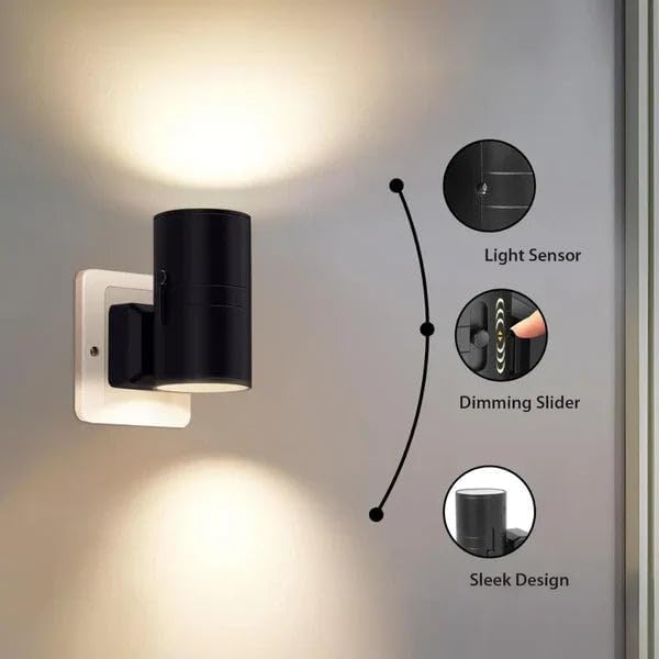 GDSAFS Tiveario Home - Outlet Led Lamp, 2025 New Tiverio Home Motion Sensor Lights, Plug in Night Light, 4000k Warm White for Bedroom Kitchen Toilet Hallway Stairway (4Pcs-Black) 5