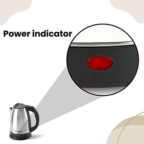 GREENCHEF Automatic Stainless Steel Electric Kettle (Silver Black,1.5L),600 Watts,1.5 Liter 5