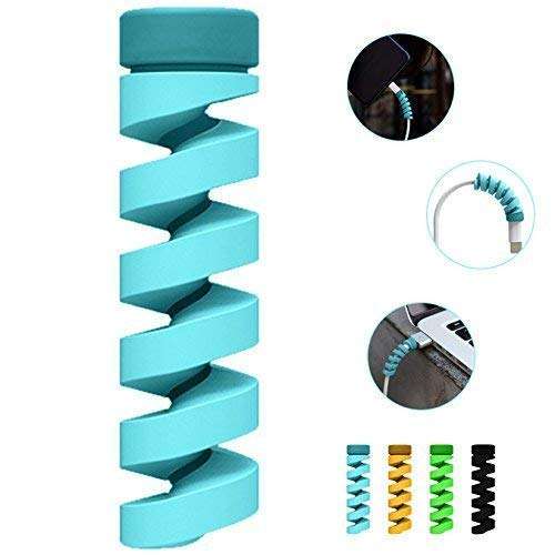 Spiral Cable Protector for Intex Aqua Secure Original Data Cable Saver Charging Cord Protective for iPhone Samsung Mackbook Universal Earphones Cable Cover (4 Pieces -Set 1, SC6) 4
