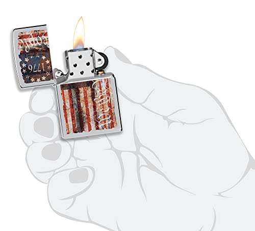 Zippo Etched Freedom Design Pocket Lighter 5