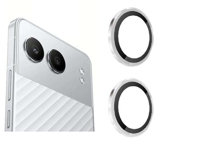 Amazon Brand - Solimo Camera Glass Lens Protector Ring For OnePlus Nord 4 5G Case Friendly With Edge-To-Edge Protector Coverage and Easy Installation (Silver) 1