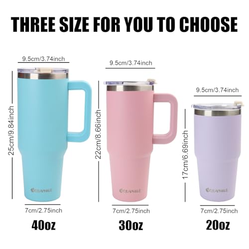 AQUAPHILE 20 oz Insulated Tumbler, Stainless Steel Travel Mug with Lid and Straw, Double Wall Vacuum Leak Proof Portable Coffee Tumbler, Thermal Cup for Car, Camping, Outdoor(Pink) 5