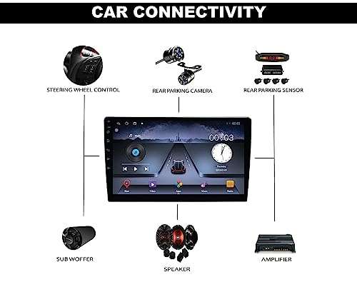 Modorwy 9 Inches Android System with 2GB/32GB RAM & ROM, Gorilla Glasses/Full HD Display/WiFi/GPS/SWC and Rear Parking Camera Frame with Socket for Honda Civic 2006 to 2011 3