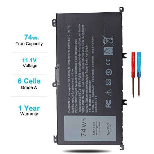 74Wh Type 357F9 71JF4 Laptop Battery for Dell Inspiron 15 7000 Gaming 7559 7557 7567 7566 7759 i7559 15 5576 5577 INS15PD Series 15-7559 071JF4 P57F P65F P65F001 0GFJ6 0357F9 11.1V 11.4V Battery 5
