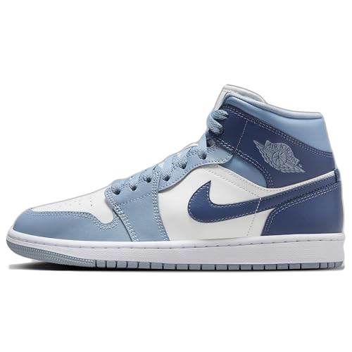 NIKE Jordan 1 Mid Women Sail/Diffused Blue-Blue Grey BQ6472-140 7.5 3