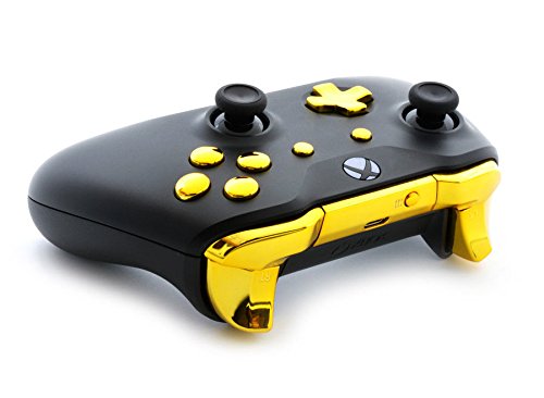MODDEDZONE Custom Wireless UNMODDED Controller for Xbox One S/X and PC with Exclusive and Unique Designs - The Perfect Gaming Gift for Enthusiasts, Expertly Crafted in the USA - Black/Gold 6