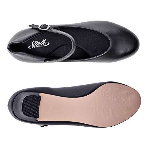 Stelle Character Shoes for Women Dance Shoes 1.5"/2" Ankle Strap Dancing Heels for Ballroom Salsa Tango Flamenco Latin (2''Black,8MW) 5