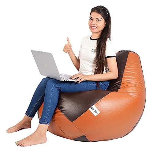 Skyshot Classic Bean Bag Cover Without Beans (XXL, Tan Brown) 6
