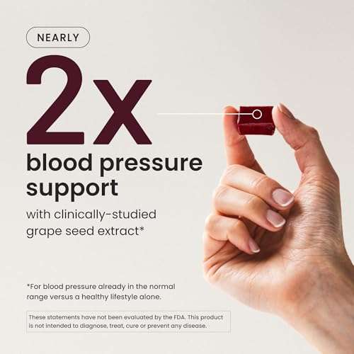 Humann SuperBeets Heart Chews, Nitric Oxide and Blood Pressure Support, Grape Seed Extract & Non-GMO Beet Root Powder Energy Supplement, Pomegranate Berry Flavor, 60 Count 3