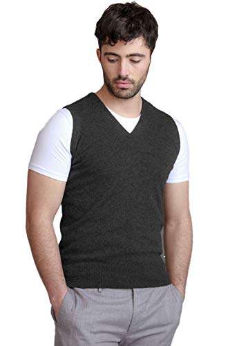 BASE 41 Men's Wool V-Neck Sweater (HSR_GREY_XL_Grey_X-Large) 1