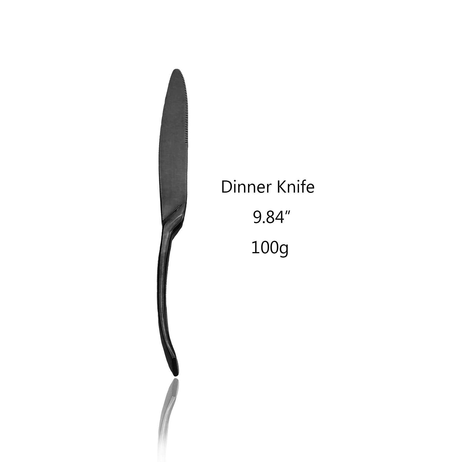 JANKNG 4-piece Mirror Black 18/10 Stainless Steel Dinner Knives, 9.96 Inches 3