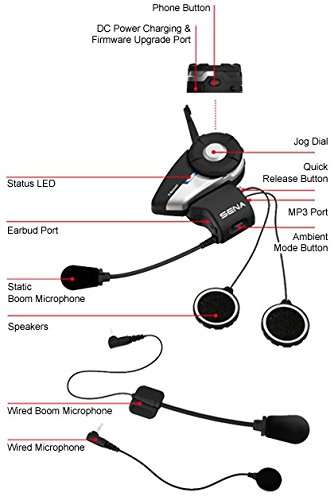 Sena 20S-01 Motorcycle Bluetooth 4.1 Communication System with HD Audio and Advanced Noise Control (Single) 5
