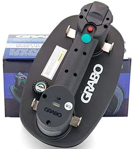 GRABO Electric Vacuum Suction Cup Lifter for Wood Drywall Granite Glass Tile Heavy Lifting Tool with Friction Foam Seal and 1 battery 1