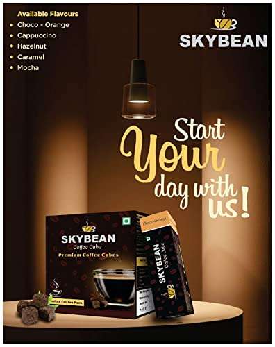 SKYBEAN Combo Pack Choco-Orange (Pack of 02) + Mocha (Pack of 1) Coffee Cube - 100g each Pack 100% Pure Coffee, Suitable for Hot & Cold Coffee Drink 5