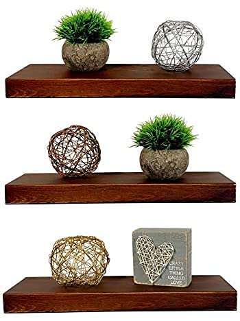 VM DECOR 20 Inch Floating Shelves for Wall Set of 3, Rustic Wall Mounted Ledge Shelf for Bathroom, Bedroom, Living Room 5