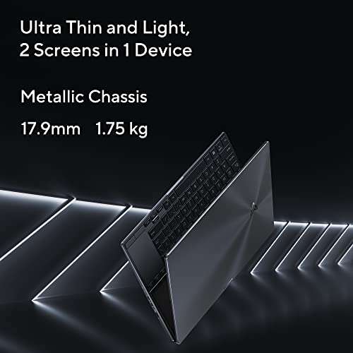 ASUS Zenbook Pro 14 Duo OLED 2023, Intel Core i9-13900H 13th Gen, Touch 14.5-inch 2.8K 120Hz, Dual Screen Laptop (32GB/1TB SSD/NVIDIA GeForce RTX 4050 /Win11/76WHr/Black/1.75 kg),UX8402VU-MZ961WS 3