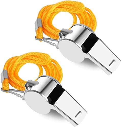 OBKJJ Coach Whistle,35Pack Football Referee Whistle with Lanyard for Emergency Sports Training Referee1 (Silver) (Silver) (Stainless Steel) 5