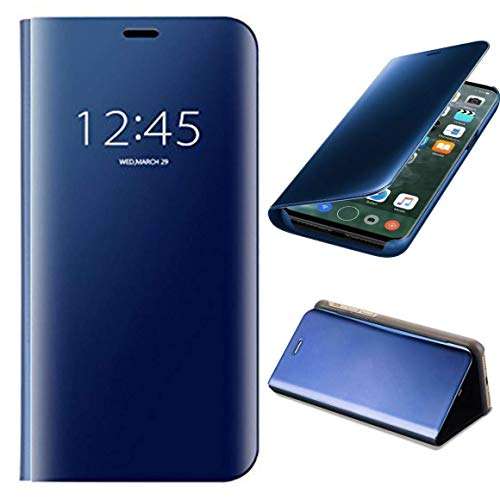 Navnika Compatible with Redmi Note 10 Pro 5G Flip Cover, Redmi Note 10 Pro 5G Mirror Flip Cover, Redmi Note 10 Pro 5G Leather Flip with Kickstand Cover [B-Blue, Redmi Note 10 Pro 5G Flip Case] 2