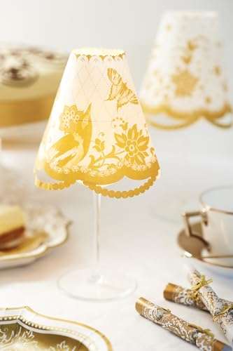 Talking Tables 40 x Gold Disposable Paper Napkins for Christmas Wedding Birthdays Bridal Showers Decoupage Design Elegant Recyclable Tableware USA - 6.5 x 6.5 in 4