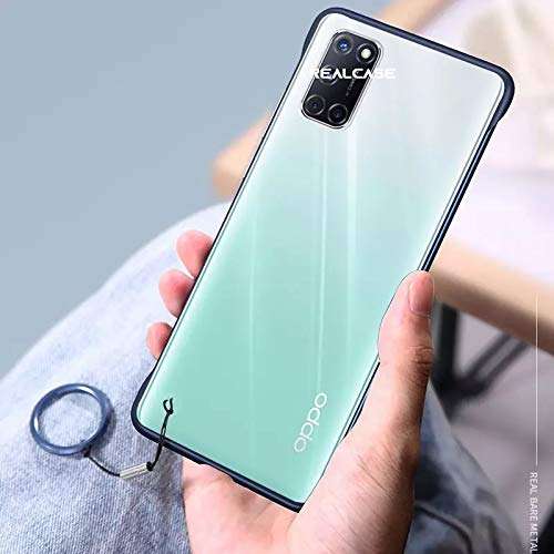 REALCASE Oppo A52 Back Cover Stylish | Frameless Translucent Matte TPU | Shock Proof Bumper Case Back Cover for Oppo A52 (F-Blue) 5