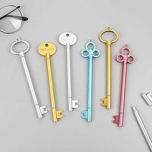 SSKR 12 Pieces Keys Theme Blue Ink Gel Pen Set for School Supplies Office Stationary Return gift for kids 6