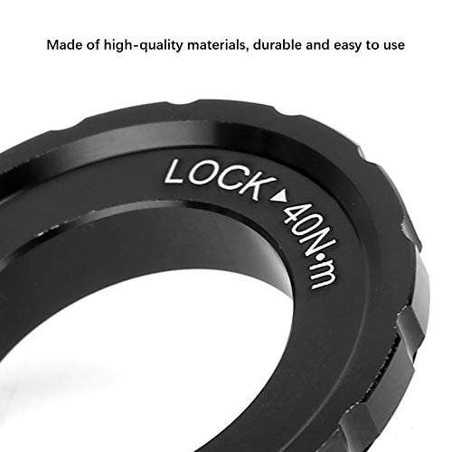 Pwshymi Centerlock Rotor Lockring, Bike Brake Rotors, Disc Center Cover Bike Centerlock Lockring Cover Disc Brake Hub Disc Rotor Lock Ring 9/12/15mm Black for Road Bike Mountain Bike 6