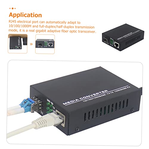 Angoily Fiber Converter with poe Fiber Optic Modem Fiber Media Converter Electronic Iron Demodulator Gigabit lc Converter Fiber Transceiver photoelectric Converter ethernet 5