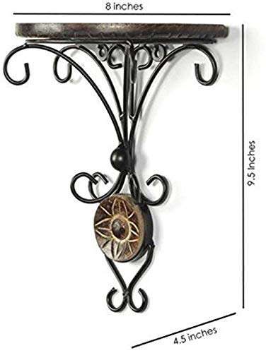 Surprise interiors Wooden and Iron Wall Bracket Shelf for Home Decor 3