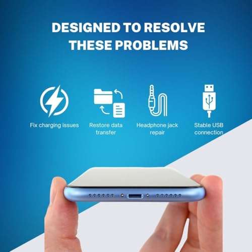 E-REPAIR Dock Connector Charging Port Flex Cable for iPhone XR, Replacement USB Charger, Microphone, and Headphone Audio Jack Assembly for Models A1984, A2105, A2106, A2108 2