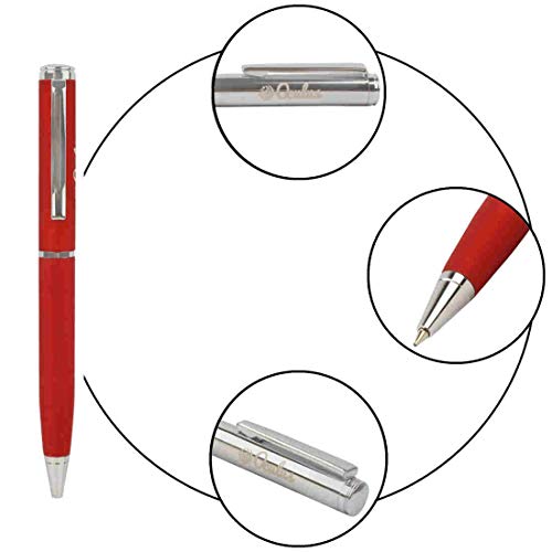 Oculus 5881 Red with Silver Combination Metal Ball Pen. Fitted with Germany made refill. 2