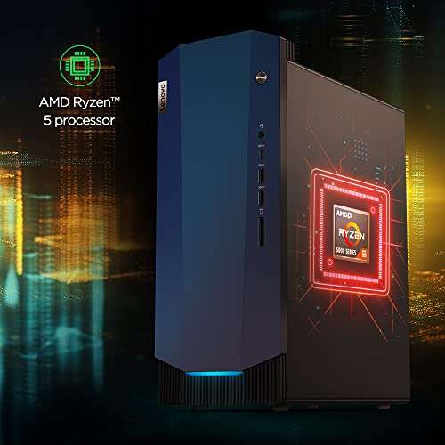 Lenovo IdeaCentre Gaming 5 Desktop (AMD Ryzen 5 5600G/8GB/512GB SSD/Windows 11/NVIDIA GeForce GTX 1660 Super 6GB GDDR6 Graphics/WiFi 5/Bluetooth 5.0/USB Keyboard & Mouse/Raven Black), 90RW005DIN 2