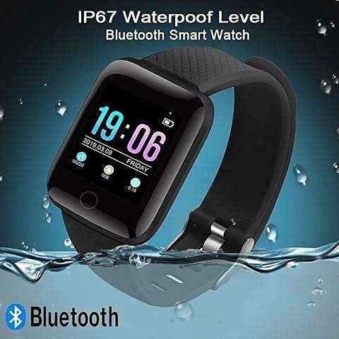 VELL - TECH Smart Watch ID116 Plus Bluetooth Smart Fitness Band Watch with Heart Rate Activity Tracker Waterproof Body, Calorie Counter, Blood Pressure(1), OLED Touchscreen - Black 4