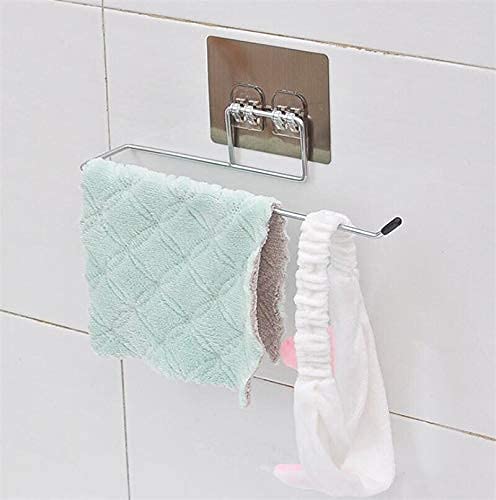 Kymio Stainless Steel Wall-Mounted Napkin Holder with Swing Arm – Multi-Bar Kitchen Towel Rack for Dishcloths, Hand Towels & Rags – Space-Saving Organizer with Adhesive Backing – Modern Brushed Finish 5