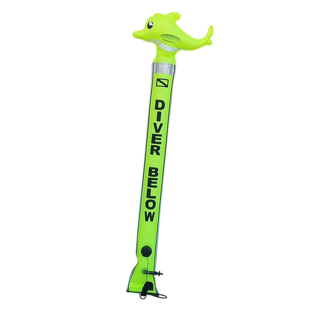 Calandis Scuba Diving Surface Marker Buoy SMB Underwater Safety Buoy Fluo Yellow 5FT 6