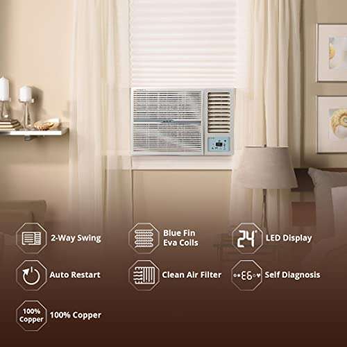 Lloyd 1.0 Ton 3 Star Fixed Speed Window AC (Copper, 2023 Model, White with Silver Deco Strip, GLW12C3XWSEW) 4