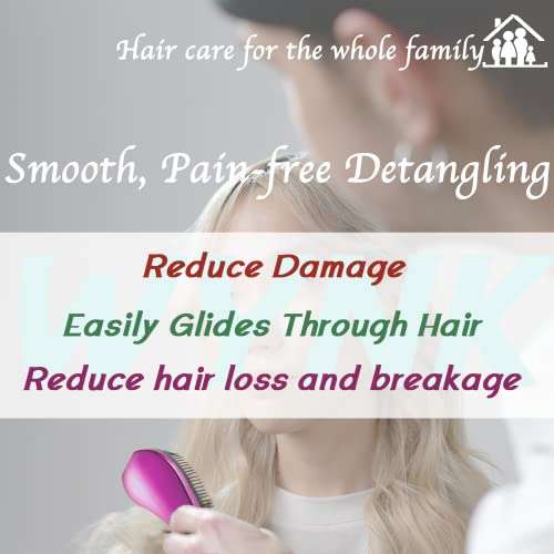 Detangler Brush for Adults & Kids Hair, WYNK Detangling Comb for Natural/ Wavy/ Curly/ Coily/ Wet/ Dry/ Oil/ Thick/ Straight/ Long Hair- 2-Piece Value Set (Blue&Purple) 5