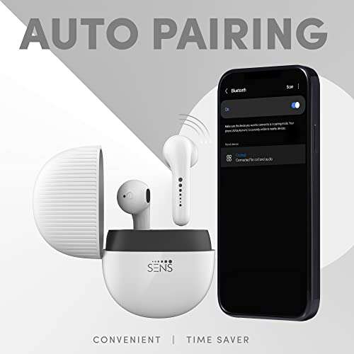 SENS CNATRA 2 Bluetooth On Ear Headset with As Fast As Possible (AFAP) Charge, MEMS MIC, 13mm Super Dynamic Drivers and up to 24 hrs Playback (Snow White, True Wireless) 5