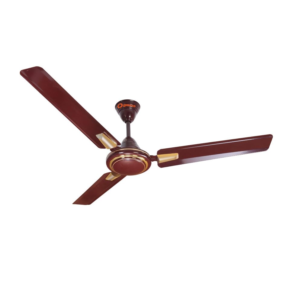 Omega's Spinner Decorative 1200mm Energy Saving High speed Ceiling Fan 48 inch (Brown, Pack of 1) 1