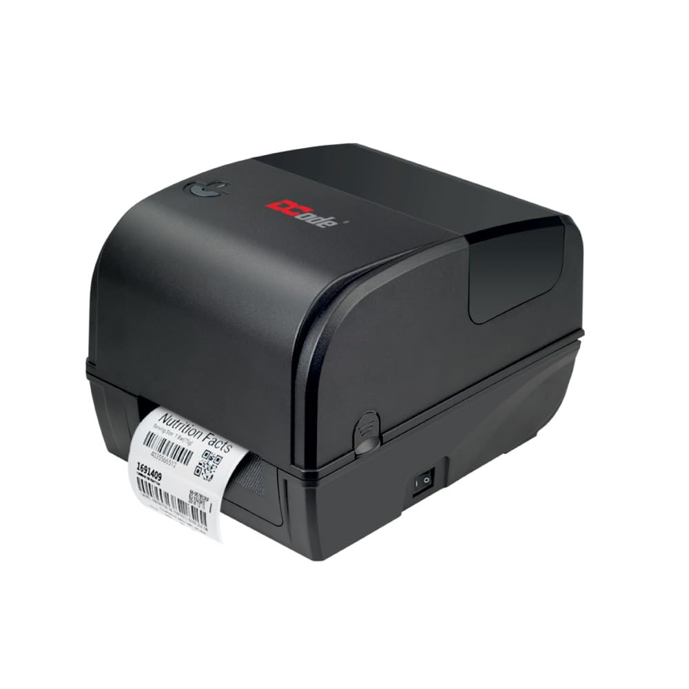 DCode Direct Thermal Printer (DC431Pro - 101mm, 3 inch) USB Interface Thermal Transfer Printing 203dpi 1D, 2D Barcode, Black