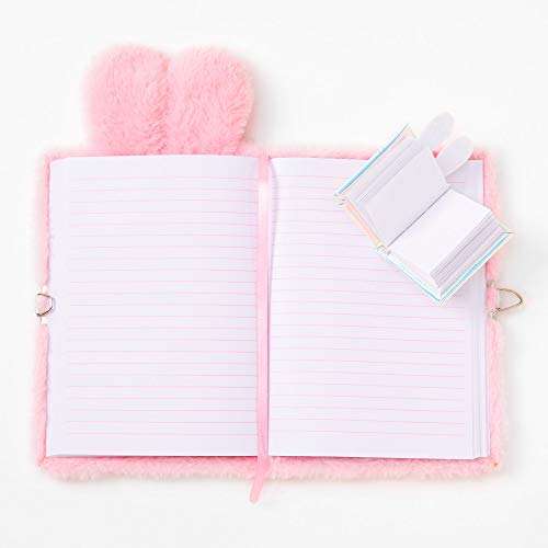 Claire's Pink Bunny Furry Lock Diary 2