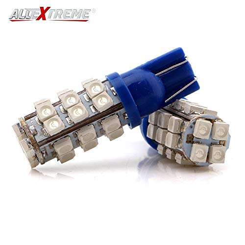 Allextreme EXT28CW T10 LED Parking Light 5630 CMD Interior Pilot License Plate Dome Indicator Lamp Bulb for Car Bike and Motorcycle (4.5W, Blue, 2 Piece) 3