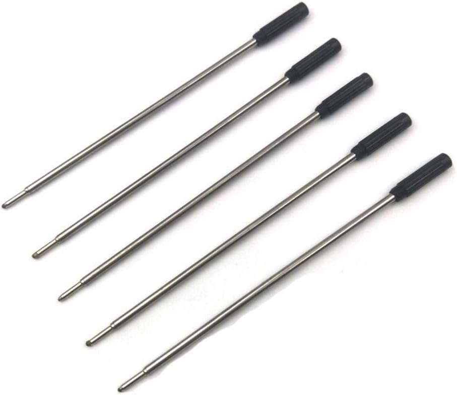 10Pcs Black Ink Ballpoint Metal Pen Refill 1.0mm Length 11.6cm and Short Steel Blue Replacement V8B4 Re Pen Refill Office Supplies Writing and Correction Supplies 1