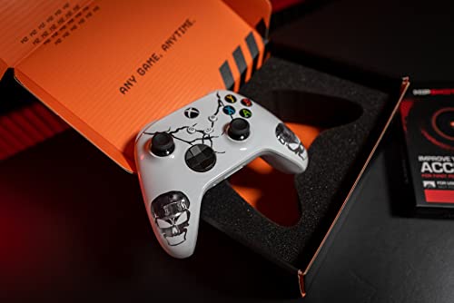 MODDEDZONE Skulls White Original Custom UN-Modded Wireless Gaming Controller compatible with Xbox One S/X, PC | Personalize Your Gaming Experience and Exceptional Performance | Customized in the USA| 3