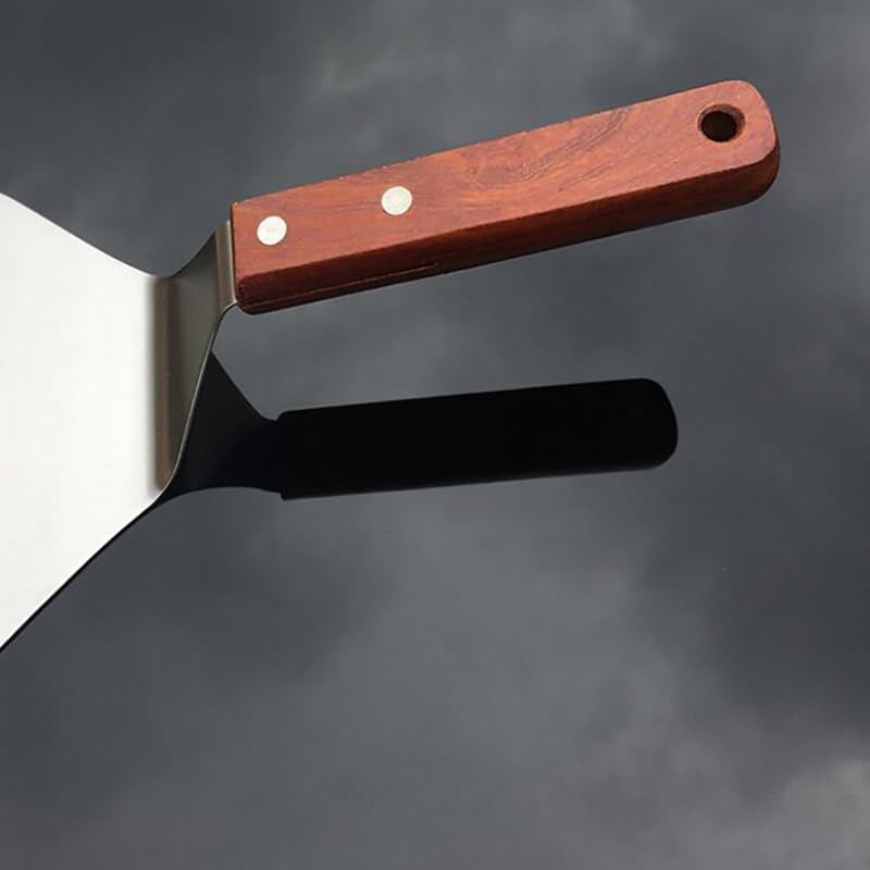 WUHUQN Pizza ​Paddle Stainless Steel Pizza Peel with Wood Handle Pizza Spatula 33.5cm X 16.4cm Large Pizza Paddle for Baking Bread Pizza Pizza Peel 5