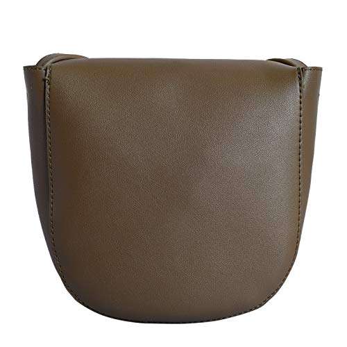 Lino Perros Green Faux Leather Sling Bag (BROWN) 4