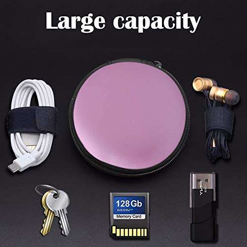 6 Pcs Portable Earbuds Case with Cable Clip & 2 Headphone Cable Clip, AIFUDA Mini Hard EVA Carrying Case Storage Bag for Earphone Earbuds Bluetooth Headset U Disk 6